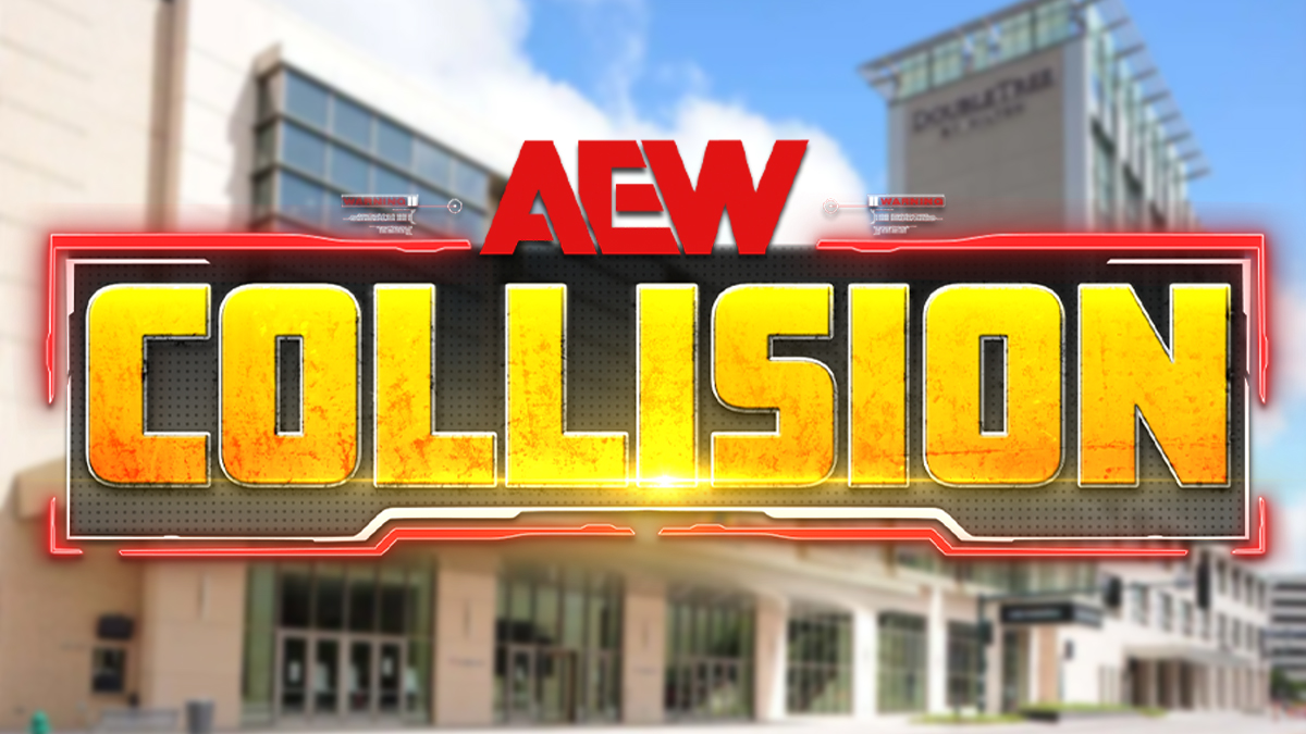 AEW Collision logo in yellow and red.