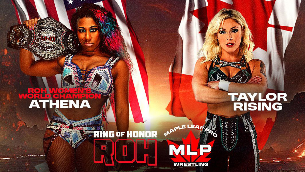 Athena vs Taylor Rising for the ROH Women's World Championship at ROH x MLP Global Wars Canada 2026.